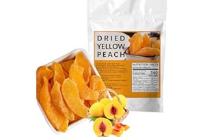 SIJIYUNLI-Dried Yellow Peach 500g/17.6oz Dried Slices, Gluten Free and Vegan Free, Preserved Peach Fruit, Suitable for Snacks and Baking, Sweet and Sour Preserved, Ideal for Breakfast and Desserts