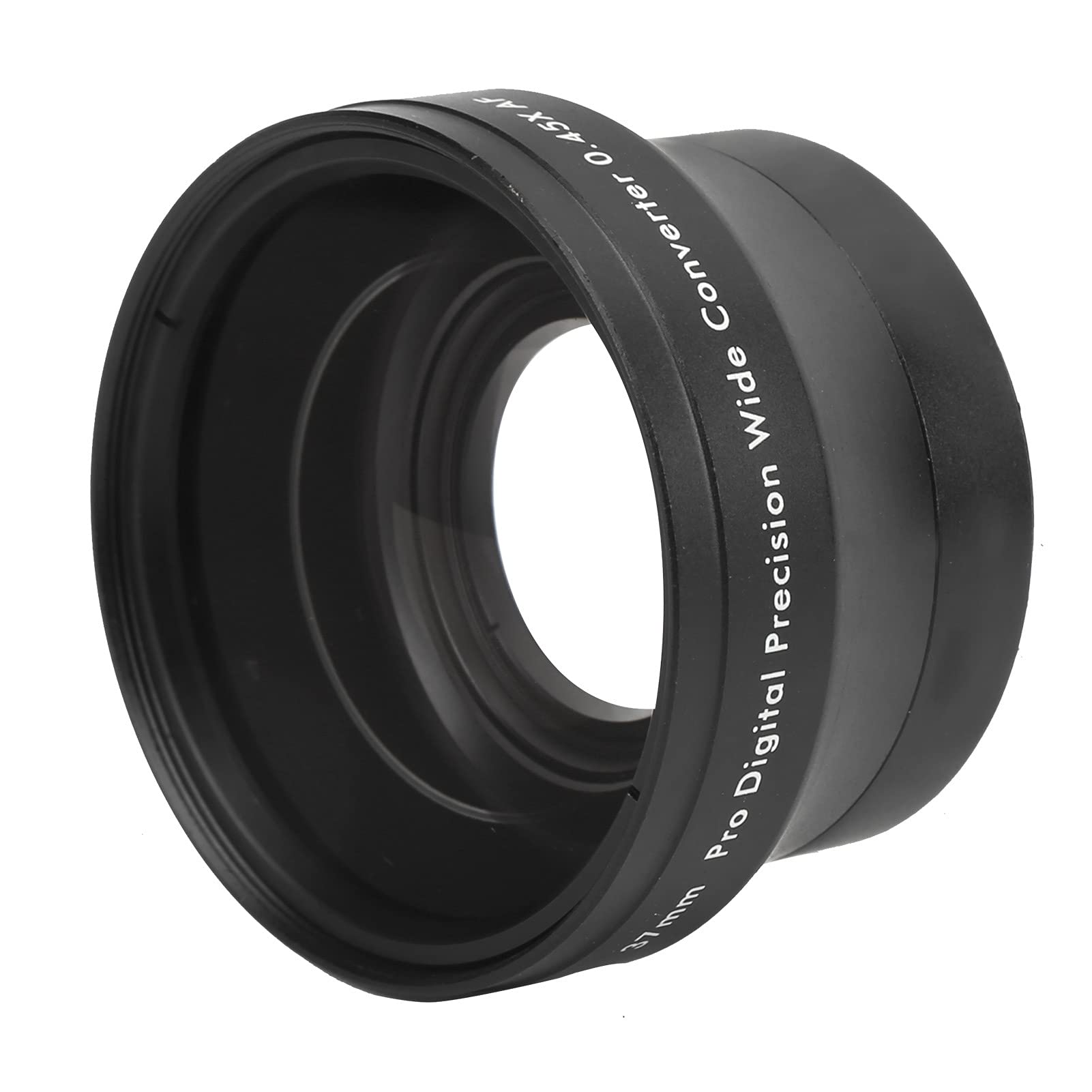 Camera Wide Angle Lens, Additional Camera Lens, 0.45x Alloy and Optical Glass Wide Angle Black Additional Lens for 37mm Camera Lens