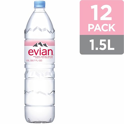 Evian Natural Spring Water - 24 Pack Of 1L Bottles From French Alps