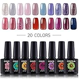 Coscelia 20 Colors Soak Off Gel Nail Polish Set LED UV Nail Gel Polish Manicure 10ml