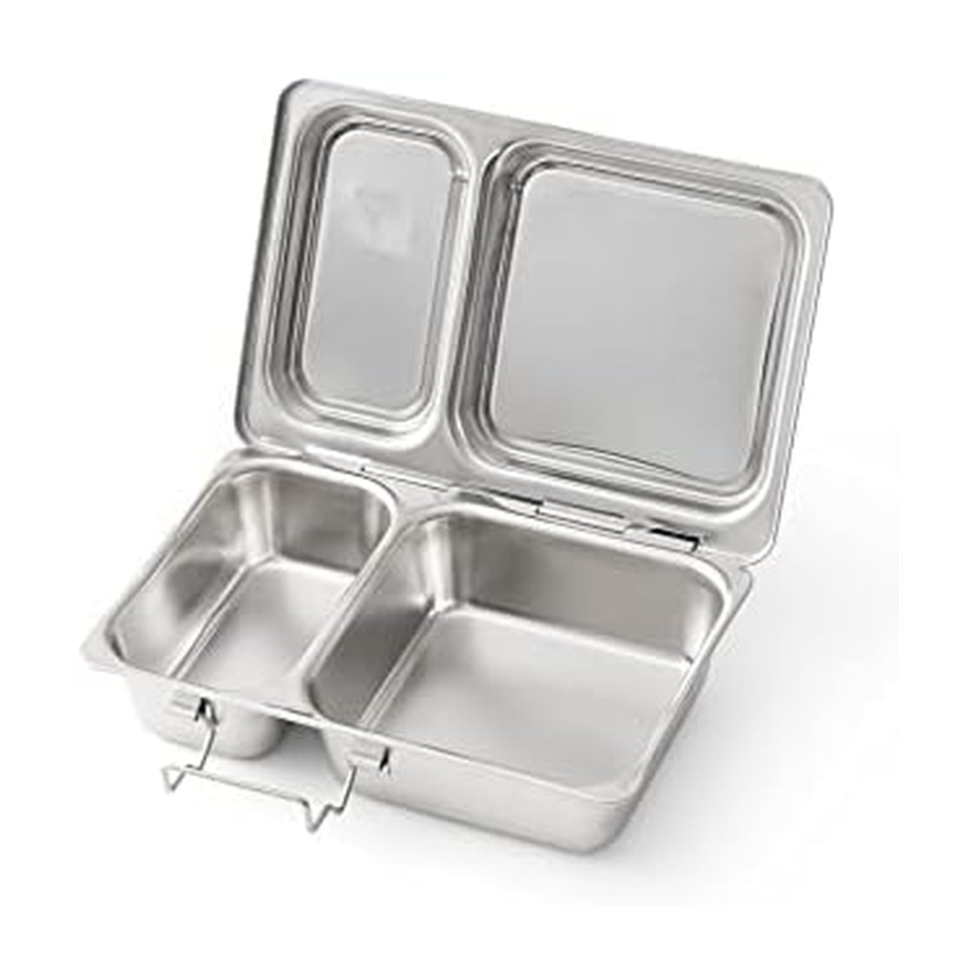 PlanetBox LAUNCH classic stainless steel bento lunch box with 3 compartments for adults and kids Image