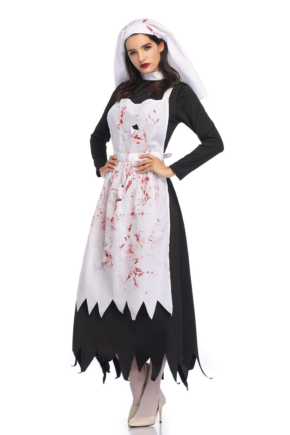 Women's Vampire Zombie Blood Stain Sister Outfit Halloween Costume Drop Blood Zombie Size Uk 10