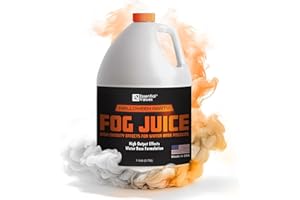 Essential Values Fog Machine Liquid - High Density Party Fog Juice (128 FL OZ / 1 Gallon) – for Water Based Foggers, Perfect for 400 Watt - 1500 W Machines – Manufactured in USA