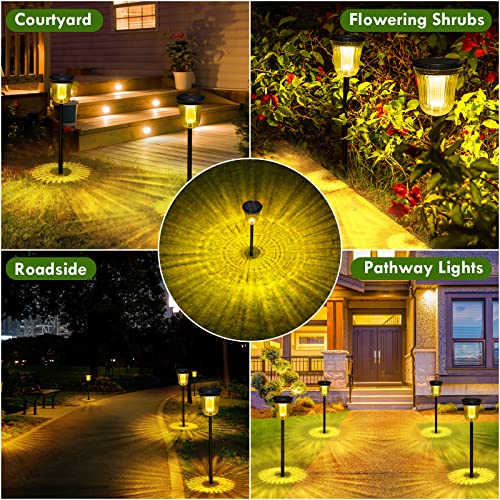 Solar Pathway Lights Outdoor, 4 Pack 200 Lumens Super Bright Solar Path