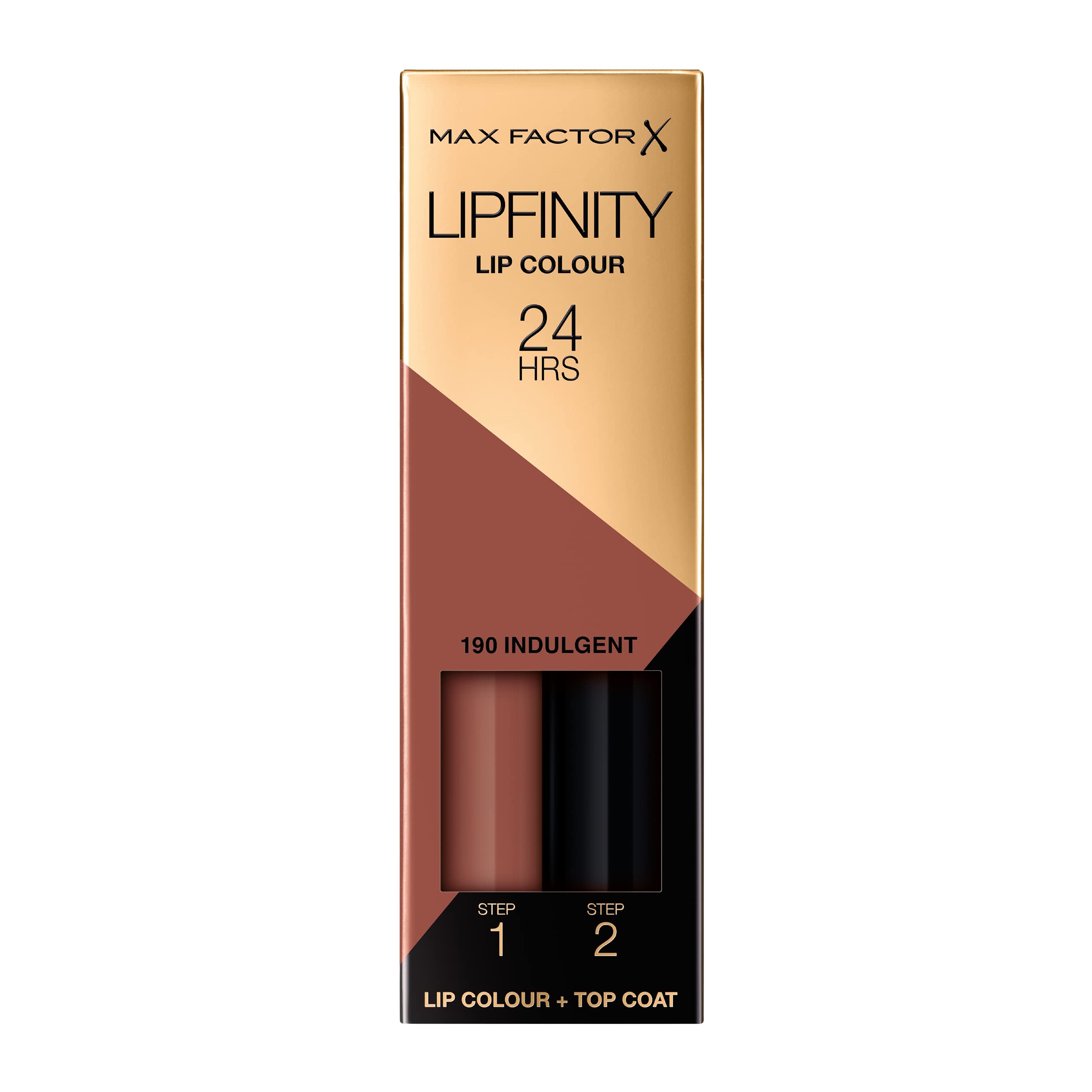 Max Factor Lipfinity Indulgent, Long-Lasting, Two Step Lipstick, Vibrant Colour, Hydrating, Lasts 24 Hrs, Matte Lip Colour With Glossy Top Coat, 4.2g