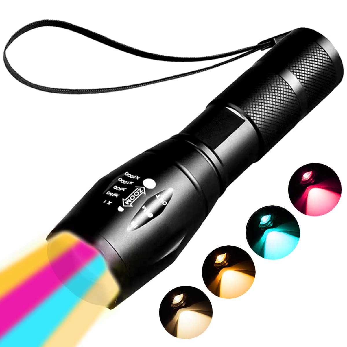 YZYOE Rechargeable Amber Lamp Flashlights，Portable Sunset Lamp，1800K Warm Light for Eye Care, Photography Fill Light，4 Modes， 4 in 1 Amber Lamp and Faint Yellow Light and Ice Blue and Pink Light