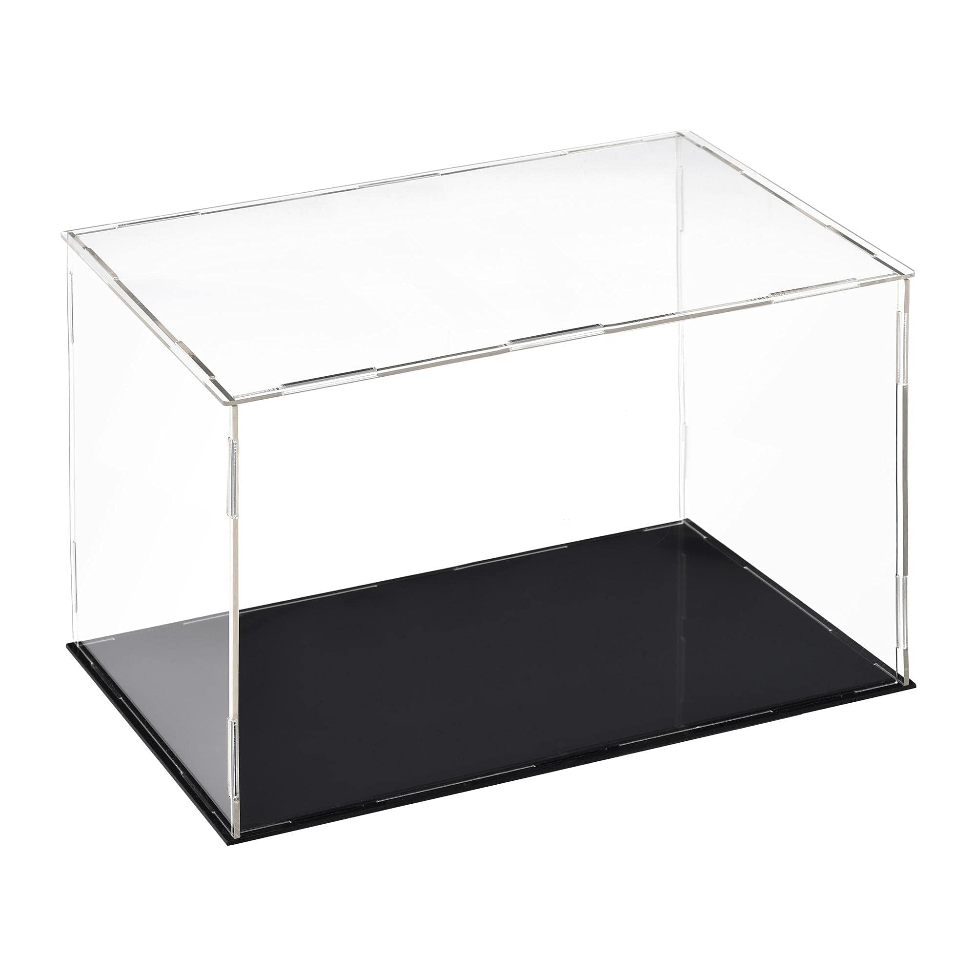 TA-VIGOR Acrylic Clear Display Case, 30 x 15 x 20cm Assemble Countertop Box Cube Organizer Stand Dustproof Protection Showcase with Black Base for Action Figures Toys Collectibles Home Storage — image 1