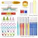 Premium Crochet Hooks Set with 53-in-1 Knitting Tools (Handle Knitting Hooks, Color Needles, Aluminum Blunt Needles, Row Counter, Counting Circular Ring and more) Crochet Sets for Best Gift