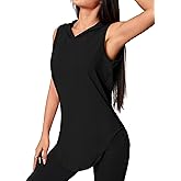 LilyCoco Womens Sleeveless Hoodie Activewear Workout Tank Tops Casual Shirts