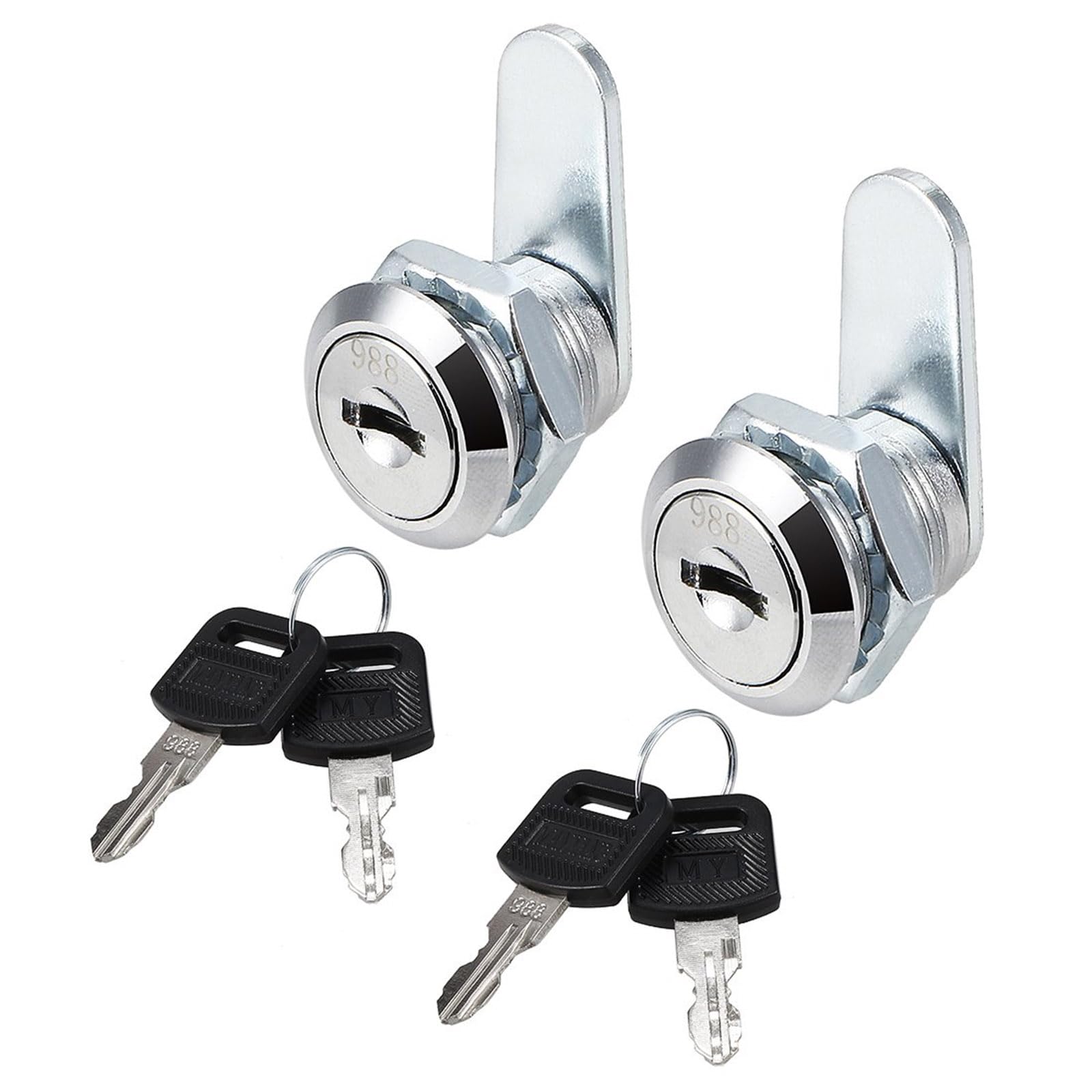 Recogwood 2Pcs 16mm Security Mailbox Cam Lock, Drawer Cabinet Locking with Keys, Cylinder Zinc Alloy Toolbox Door Cupboard Locks, Keyed Different