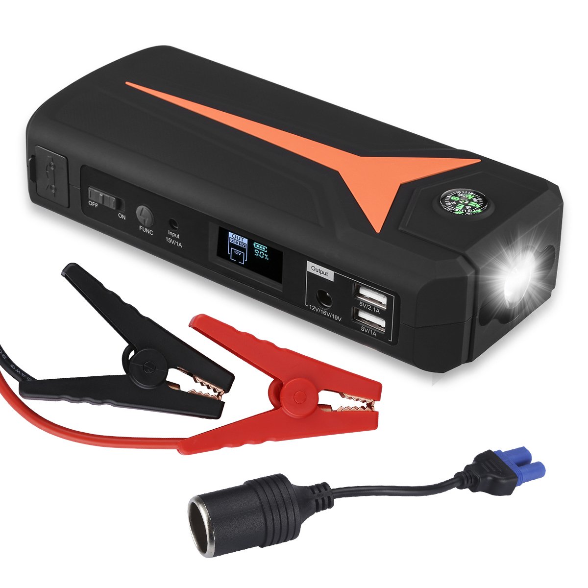 FLOUREON 500A 16800mAh Portable Car Jump Starter Auto Battery Booster