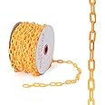 Goplus Plastic Chain Safety Barrier 125 Feet Plastic Barrier Chain UV Protected Weatherproof for Crowd Control Industrial Purposes Decoration Queue Line(Yellow)