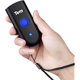 Tera Barcode Scanner Wireless Portable: 1D Laser Mini Pocket Reader, 1100L | IP66 Sealing, 2.4 BT Wireless, USB Wired, 650mAh, 1D Paper Codes, 1.4oz Lightweight, Bookstore Library School Warehouse
