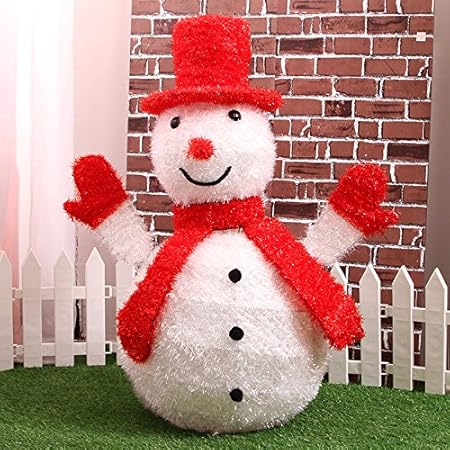 Leedioo  Hombre de nieve Navidad ornamento luminiscente ventana decoración de arte de hierro viejo de Navidad decorar el muñeco de nieve el cable ciervos,80CM muñeco de hierro: Amazon.es: Hogar
