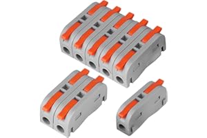 MAVIDAY Mini Lever Wire, 1 Conductor Compact Wire Connectors Splicing Connectors for Circuit Inline 24-12 AWG 50 Pcs