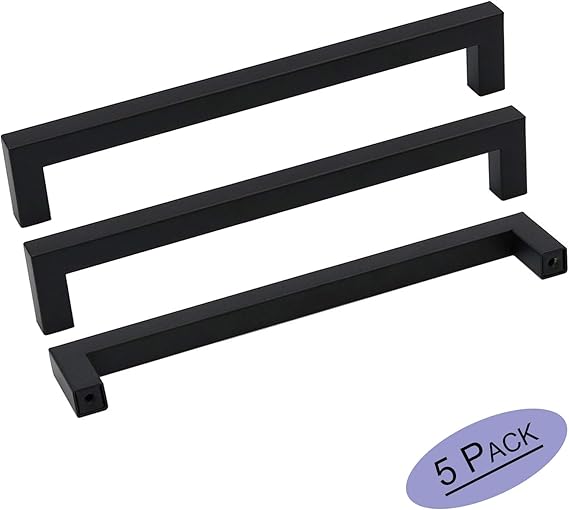 goldenwarm Black Square Handles Kitchen or Furniture Hardware