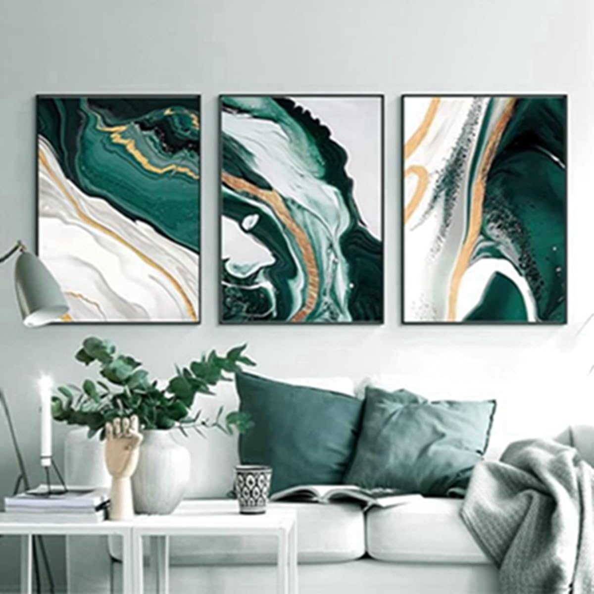 Set of 3 Modern Abstract Wall Posters - Flowers and Plants - Bohemian Decor - Unframed - Poster 04, 8 x 12 inches