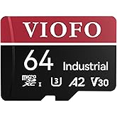 VIOFO 64GB Industrial Grade microSD Card, U3 A2 V30 High Speed Memory Card with Adapter, Support Ultra HD 4K Video Recording