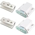 uxcell 5-8mm Glass Door Magnetic Touch Catch Latch Closure Plastic White with Clamp 4 Set