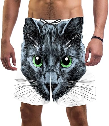 black and green swim trunks