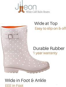 jileon half height rain boots