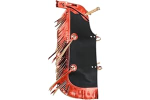 HILASON Pro Rodeo Bull Riding Chaps Faux Leather Youth Green Olive Base | Western cowboy for men Women