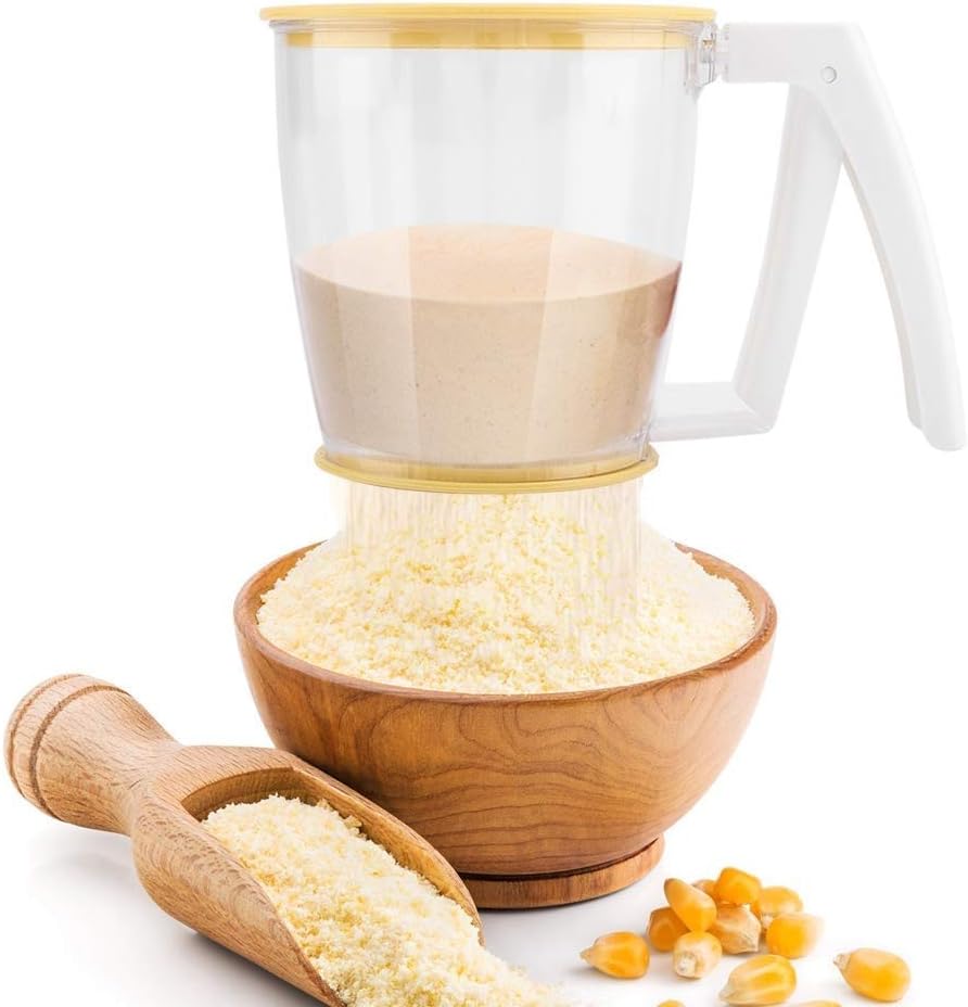 Flour Sifter, Plastic Flour Strainer Powder Mesh Sieve