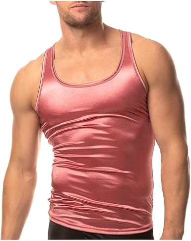 camiseta tirantes rosa hombre