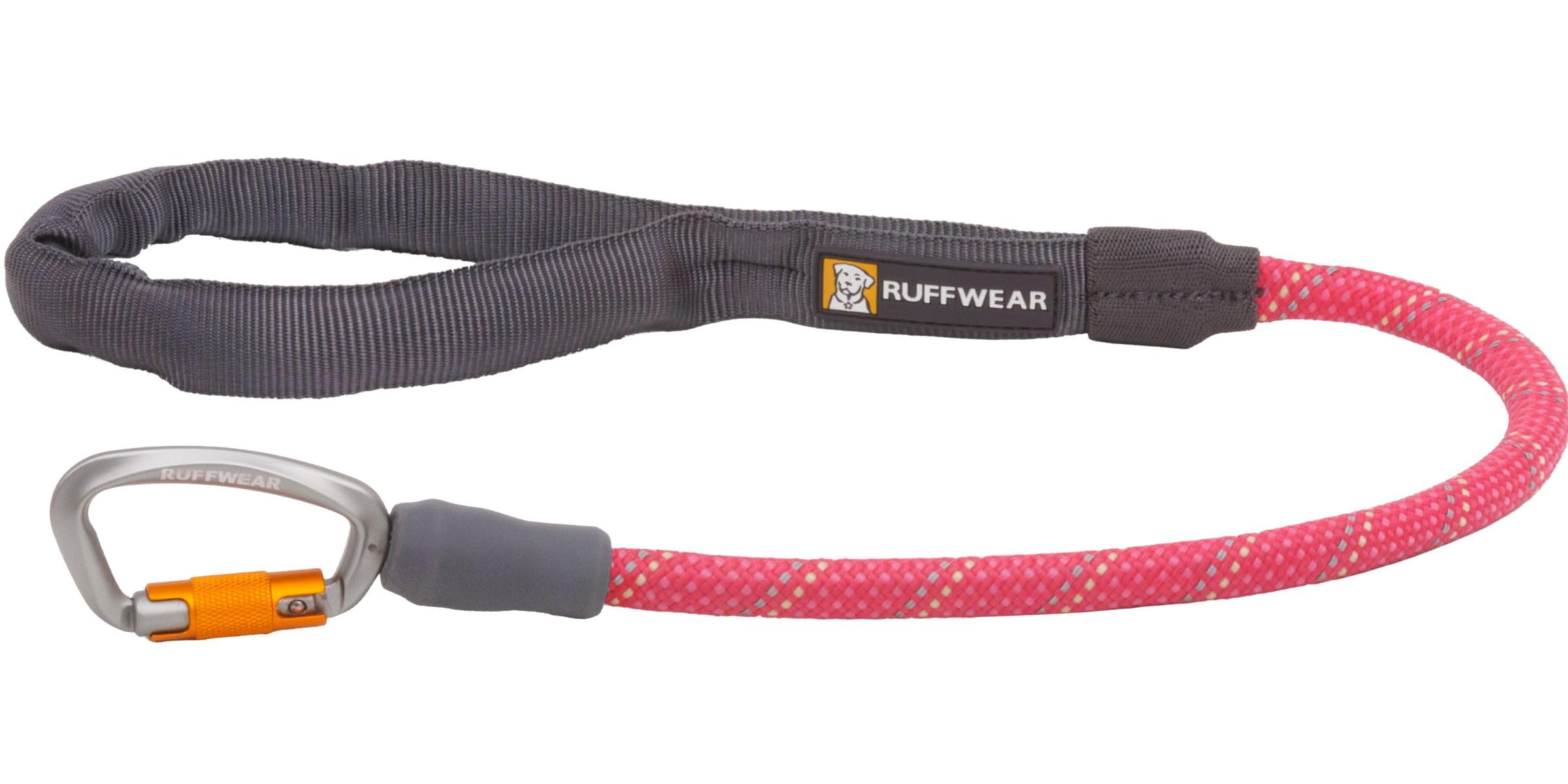 Ruffwear Knot-a-Long Short Dog Lead, No Pull 0.7m Dog Leash with Padded Handle, Lightweight & Heavy Duty Dog Lead, Anti Tangle & Anti Pull Dog Training Lead, Secure Locking Carabiner, Fireweed Pink