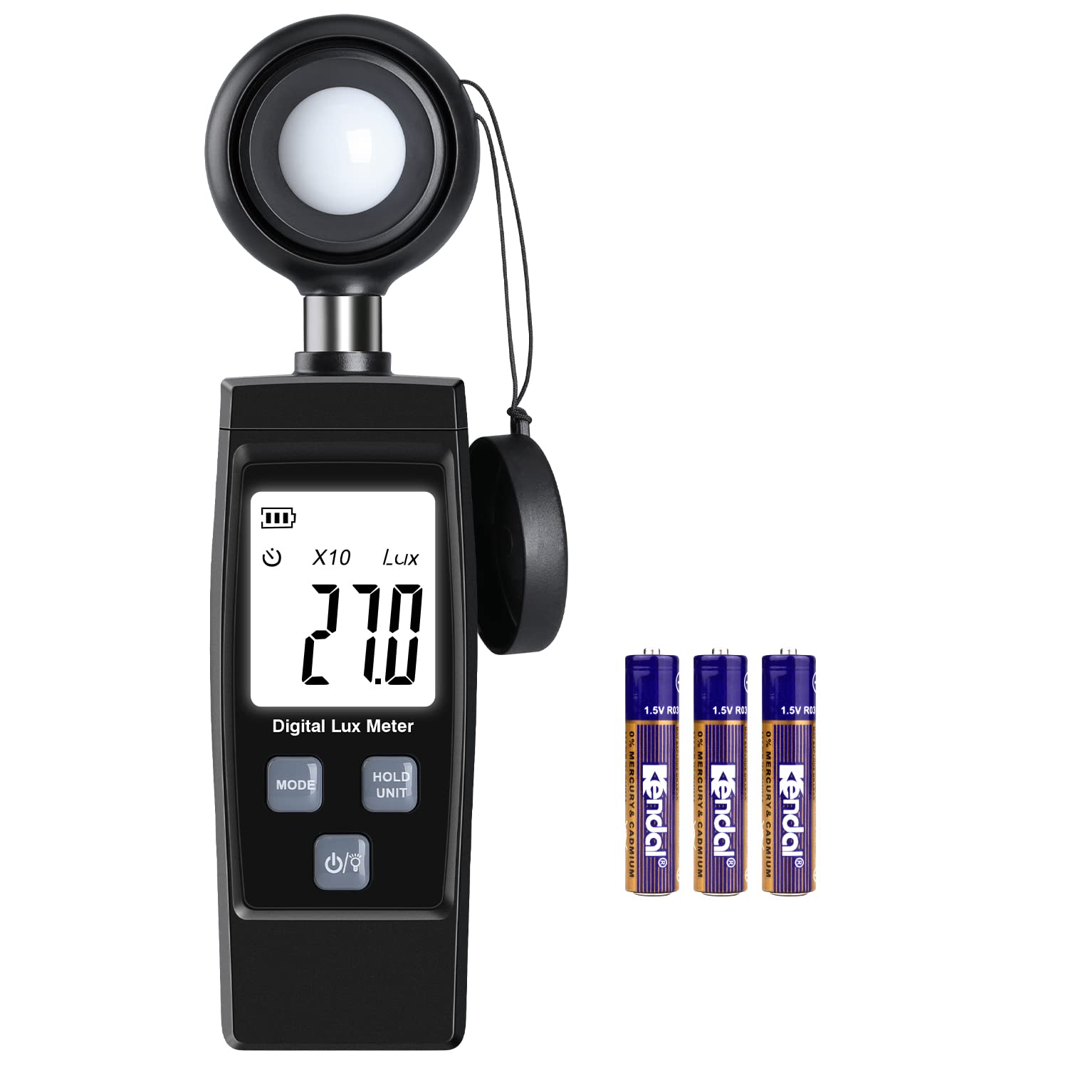 Digital Luxmeter, XinJiaYi Handy Exposure Meter for Plants, Full with Waves of up to 200,000 Lux, Lux Meter with Maximal/Minimum Values, LCD Display