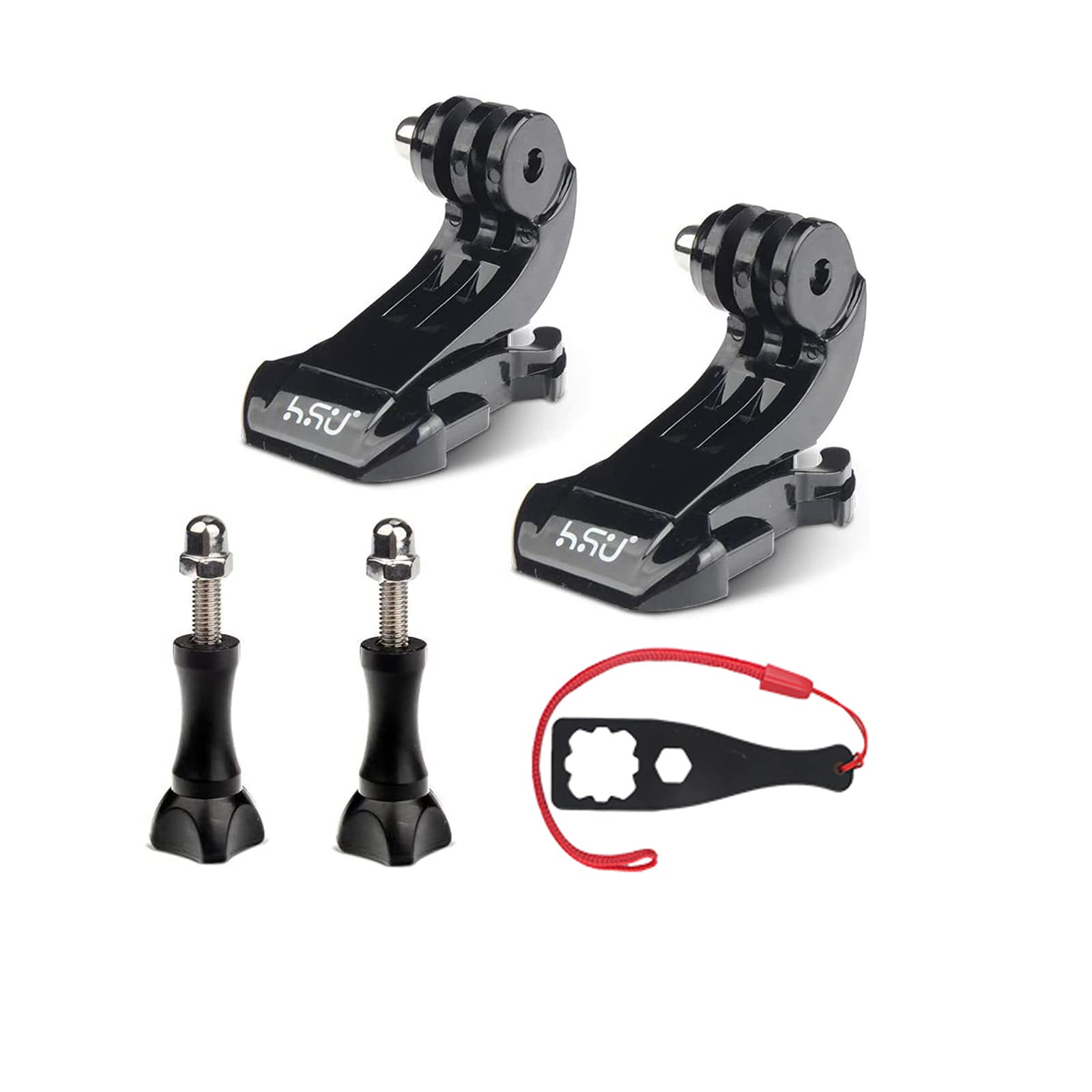 HSU J Hook Clip for GoPro, Quick Release Mount Kit with Thumbscrew for Hero 13/12/11/10/9/8/7/6/5/4/3 and Other Action Cameras