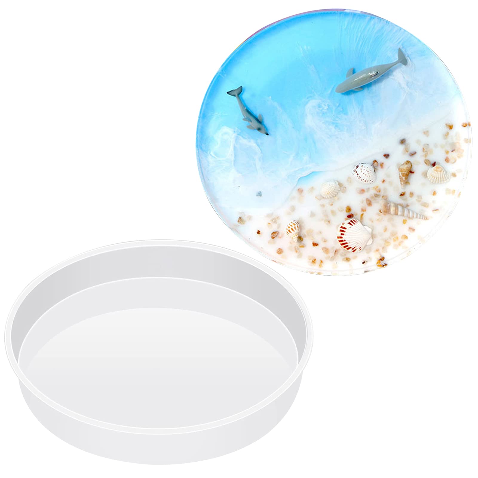 Photo 1 of Fuerlun Large Resin Molds 14 Inch Round Silicone Molds for Table, Round Stool, Epoxy Resin Casting Molds for Big Tray, Clock, Resin Art, Gifts