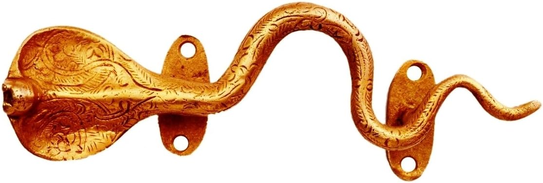 Purpledip Brass Door/Window/Cupboard Handle: 'King Cobra' (11135), Golden, Standard - Image 4