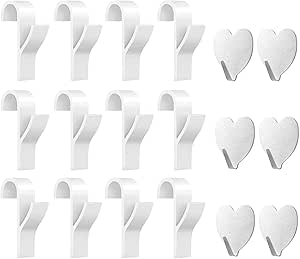 JOYUE Gancho para Radiador Toallero, Gancho para Radiador de Toalla de 12 Piezas y 6 Piezas Ganchos Adhesivos Toalla (18 Piezas)