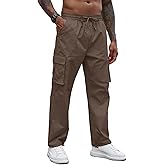 COOFANDY Men's Casual Cargo Pants Cotton Drawstring Athletic Jogger Sweatpants