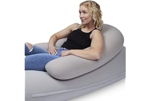 MOONPOD Moon Pod Crescent Backrest for Bean Bag Chair, Gray - The Zero-Gravity Beanbag for Stress, Anxiety, & All Day Deep Relaxation - Ultra Soft & Ergonomic Support for Back & Neck - for The Whole Family