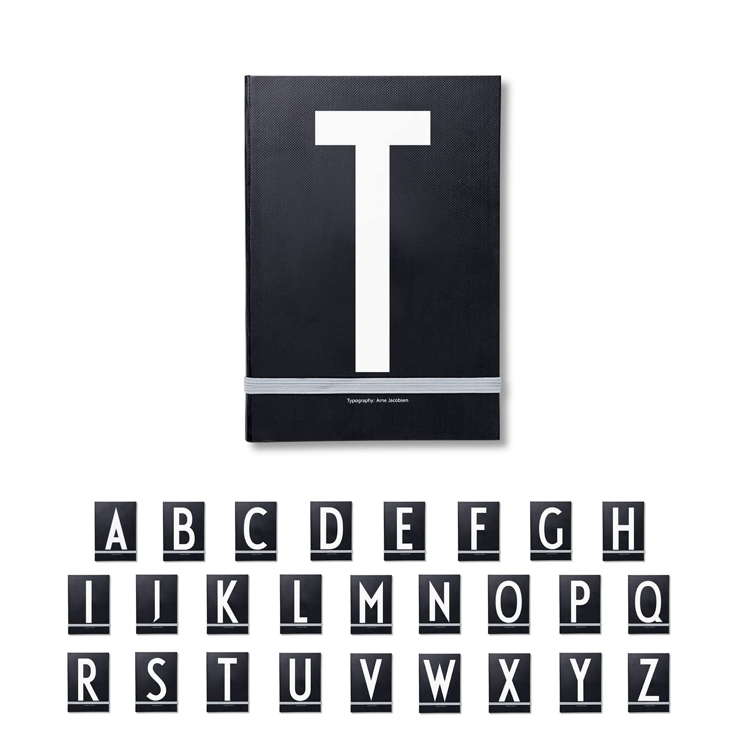 Design Letters Personalised Black Notebook (A-Z) | 2025 Diary A5 | Hardcover A5 Notebook with Ribbon Bookmark | Ideal as Journal, Diary, Planner | 2025 Journal with 146 Pages for Office, School, Home