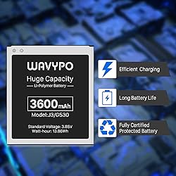 WAVYPO Battery for Galaxy J3,Upgraded 3600mAh