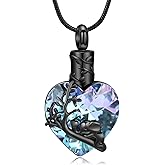 mingkejw Elephant Heart Urn Necklace for Ashes Cremation Jewelry for Women Men Stainless Steel Memorial Necklaces Ash Holder for Human Pets Keepsake Jewelry for Loved Ones with Fill Tool