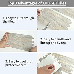 AULIGET 2 Sheets Faux Stone Peel and Stick