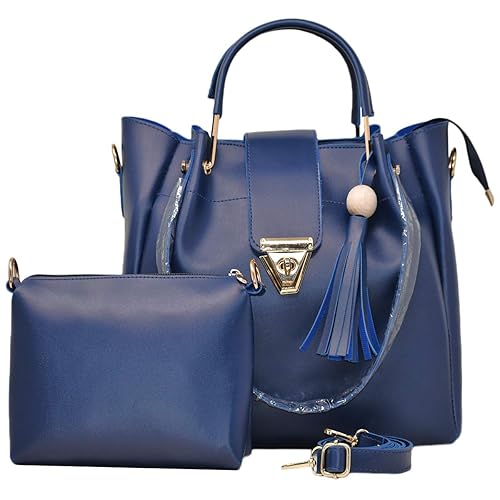 Typify Womens Leather Sling Bag and Handbag (Navy Blue) -Combo Pack of 2