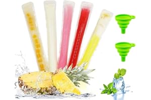 200pcs 2 x 11” Disposable Ice Popsicle Mold Bags Freezer Tubes with Zip Seals, DIY Ice Pop Bags for Yogurt, Juice & Fruit Smo