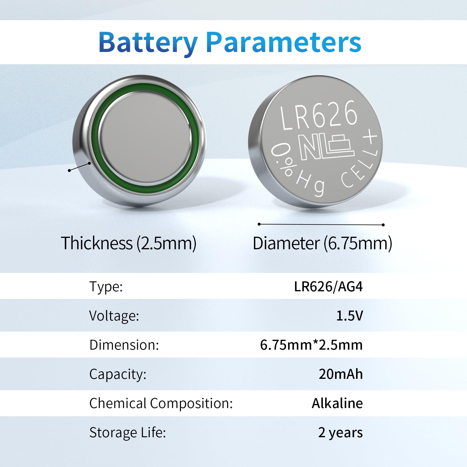 SR626SW Watch Batteries 377 376 LR626 Battery AG4 1.5v Alkaline Coin Cells (10 Count (Pack of 1))