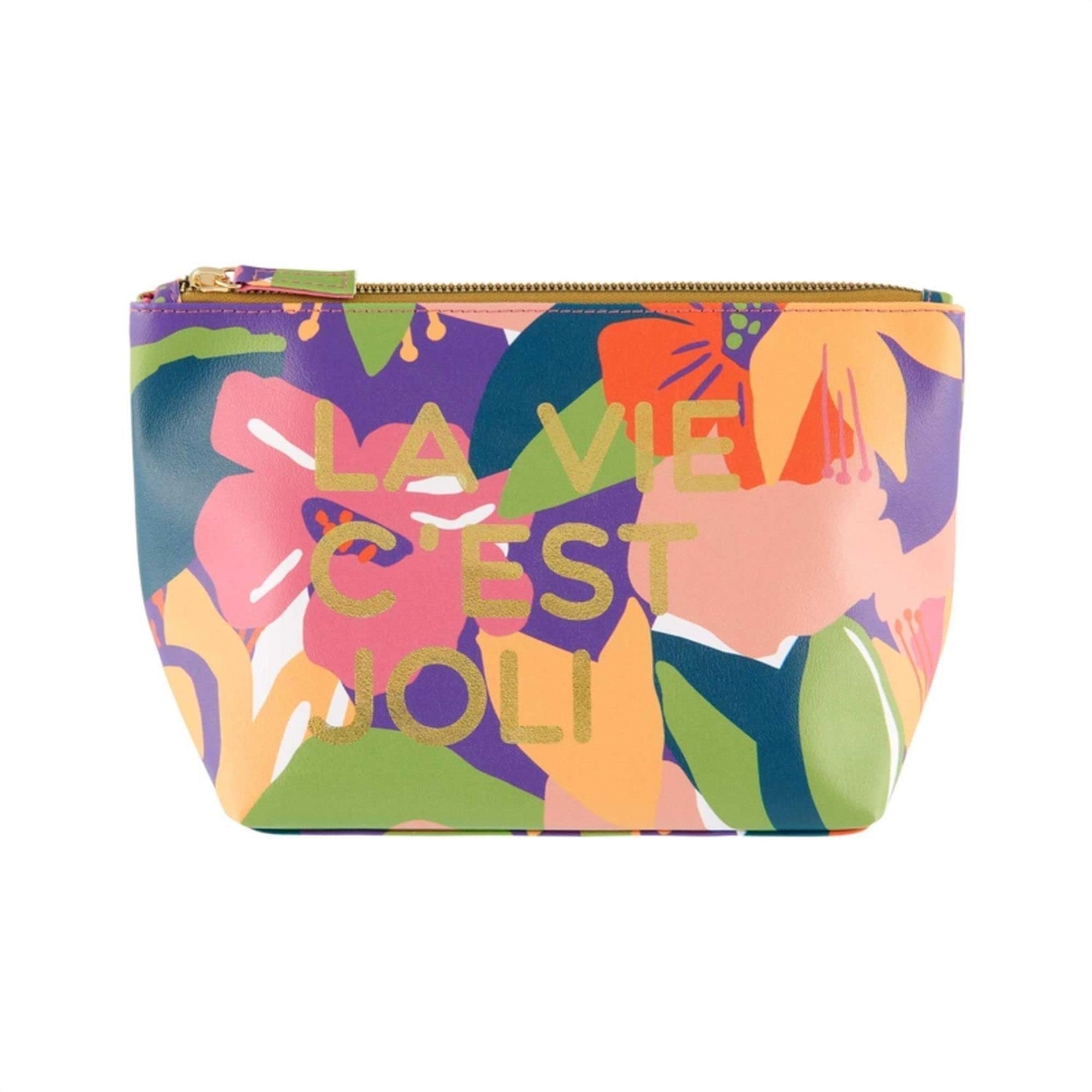 Derrière la Porte (DLP) Pencil Case with "La Vie C'est Jolie" Motif [French Language], Multicolored, Pencil Case