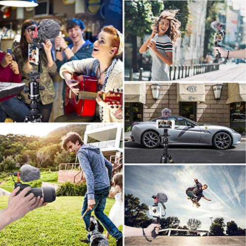 Professional Hi-sensity Hi-fidelity Mini Shotgun Video Condenser Microphone External Mic Compatible for DSLR Camera Camcorder Smartphone iPhone for Interview Podcast Live Streaming Vlog Youtube Studio - Thumbnail 2