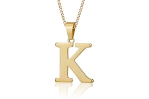 Suweibuke Initial Necklace for Men Women Boys Girls, 18K Gold Plated 26 Letters Pendant Necklace, Personalized Jewelry Gifts