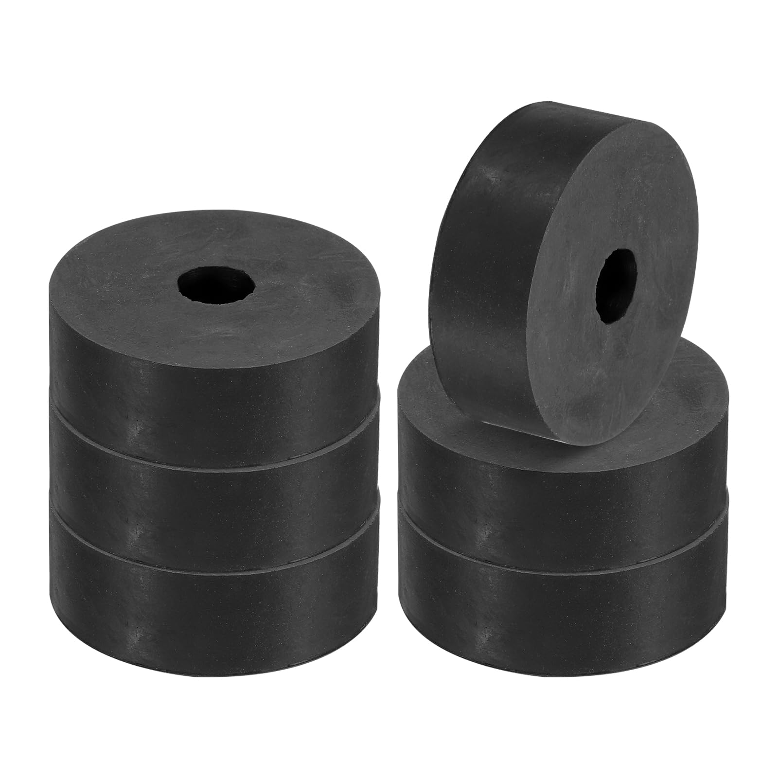 PATIKIL Multi Purpose Rubber Spacer, 6 Pcs 2.4"OD 0.59"ID 0.8"Thickness Neoprene Round Anti-Vibration Isolation Pads Isolator Rubber Bushings Spacer Washer for HVAC Bolts Car Accessories