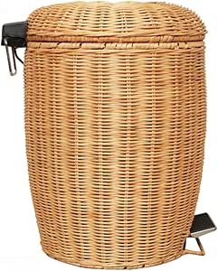 JRMU Redondo Paso Cubo De Basura con Enserto De Plástico, 12 litros
