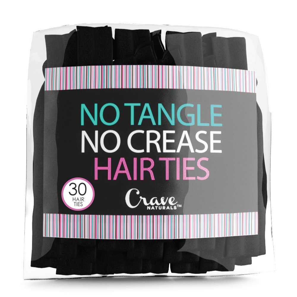 Amazon Com No Tangle No Crease Ribbon Hair Tie Bands Black 30