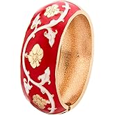 wynameleri Modern Cloisonne Bracelet Geometric Enamel Cuff Bangles Hinged Bracelet Jewelry for Women Gift Box 184136